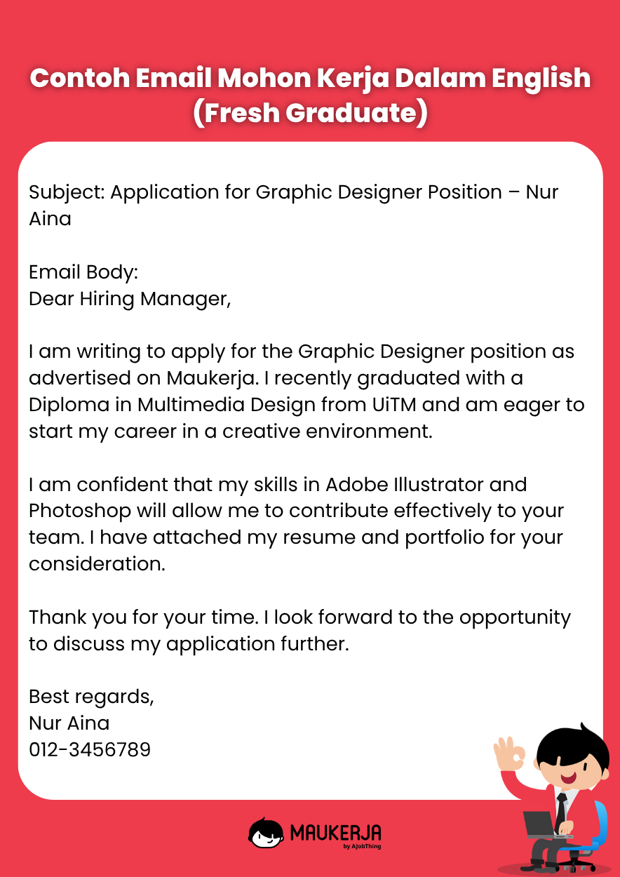 Contoh Email Mohon Kerja Dalam English (Fresh Graduate)